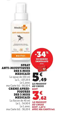 Bi1 MEDICAID Spray anti moustiques des 6 mois offre