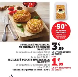 Bi1 Feuilleté provencal au fromage de chèvre randy offre