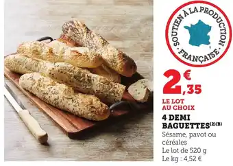 Bi1 4 demi baguettes offre