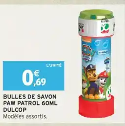 Intermarché Bulles de savon paw patrol 60ml dulcop offre