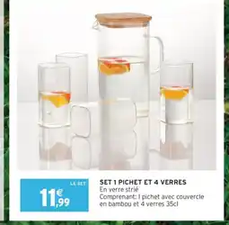 Intermarché Set 1 pichet et 4 verres offre