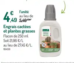 Botanic Engrais cactées et plantes grasses offre