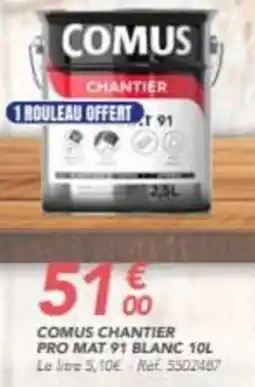 Les Briconautes COMUS Chantier pro mat 91 blanc offre