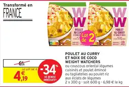 Intermarché WEIGHT WATCHERS Poulet au curry et noix de coco offre