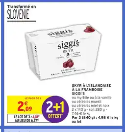 Intermarché SIGGI'S Skyr à l'islandaise à la framboise offre