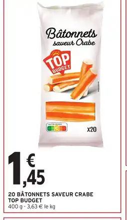 Intermarché TOP BUDGET 20 bâtonnets saveur crabe offre