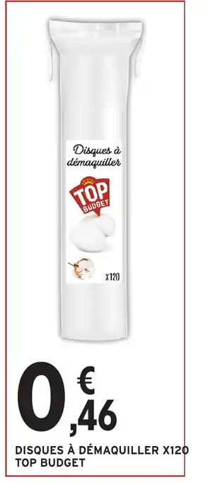 Intermarché TOP BUDGET Disques à démaquiller x120 offre