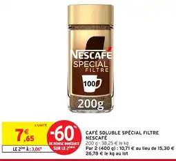 Intermarché NESCAFÉ Café soluble spécial filtre offre
