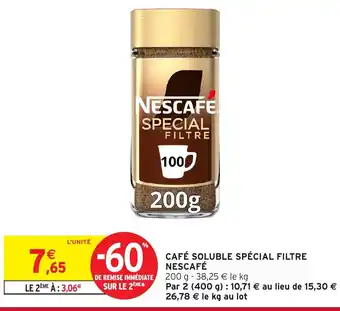 Intermarché NESCAFÉ Café soluble spécial filtre offre