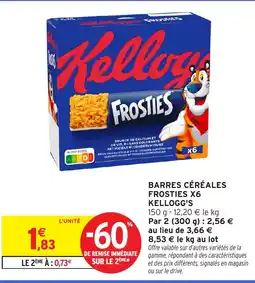 Intermarché KELLOGG'S Barres céréales frosties x offre