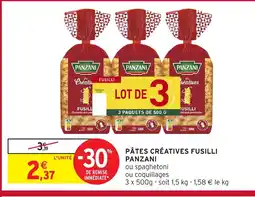 Intermarché PANZANI Pâtes créatives fusilli offre