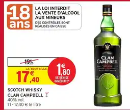 Intermarché CLAN CAMPBELL Scotch whisky offre
