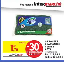 Intermarché APTA 6 eponges grattantes vertes offre