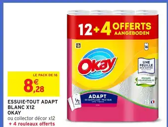 Intermarché OKAY Essuie-tout adapt blanc x12 offre