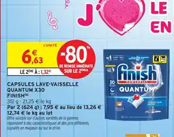 Intermarché FINISH Capsules lave vaisselle quantum x30 offre