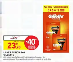 Intermarché GILLETTE Lames fusion 6+6 offre