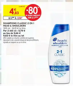 Intermarché HEAD & SHOULDERS Shampoing classic 2 en 1 offre