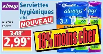 Norma Serviettes hygièniques offre