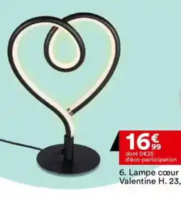 BUT Lampe cœur Valentine H. 23,5 cm offre