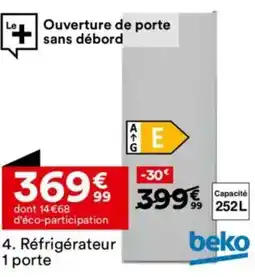 BUT BEKO Refrigerateur 1 porte RSSE265K40SN offre