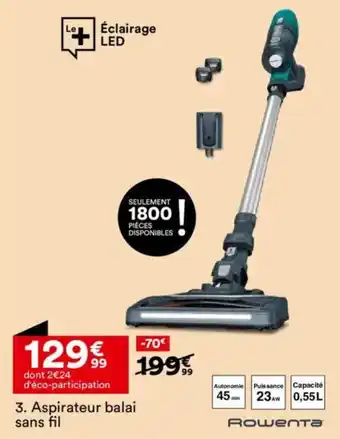 BUT ROWENTA Aspirateur balai sans fil offre