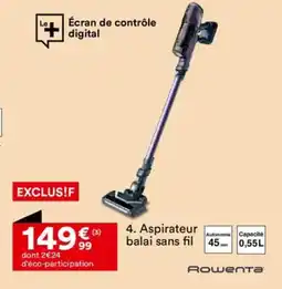BUT ROWENTA Aspirateur balai sans fil offre