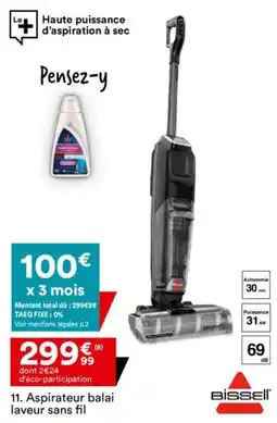 BUT BISSELL Aspirateur balai laveur sans fil offre