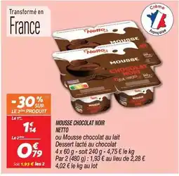 Netto Netto - mousse chocolat noir offre