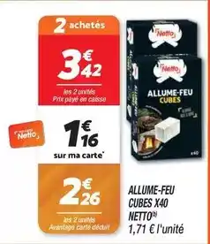 Netto Netto - allume-feu cubes x40 offre