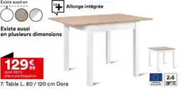 BUT Table L. 80 / 120 cm Dora offre