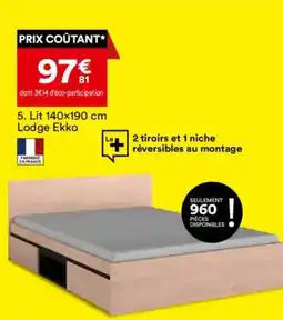 BUT Lit 140x190 cm Lodge Ekko offre