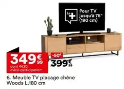 BUT Meuble TV placage chêne Woods L.180 cm offre