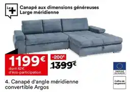 BUT Canapé d'angle méridienne convertible Argos offre