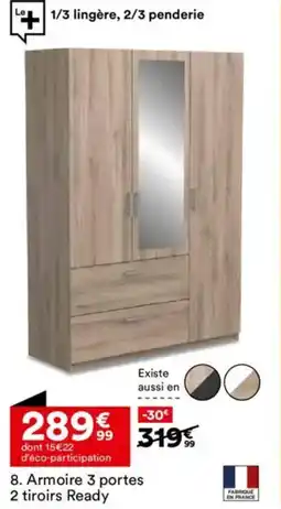 BUT Armoire 3 portes 2 tiroirs Ready offre