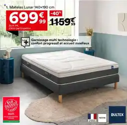 BUT BULTEX Matelas Lunar 140x190 cm offre