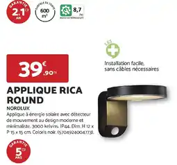 Bricomarché NORDLUX Applique rica round offre