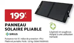 Bricomarché SIRIUS Panneau solaire pliable offre