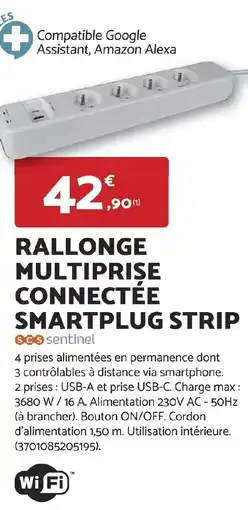 Bricomarché Rallonge étanche wi-fi multiprise connectée offre