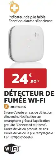 Bricomarché SMARTWARES Détecteur de fumée wi-fi offre