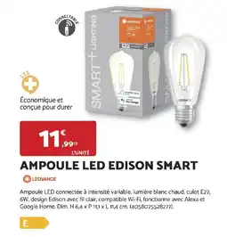 Bricomarché LEDVANCE Ampoule led edison smart offre