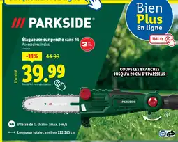Lidl Parkside Élagueuse sur perche sans fil offre