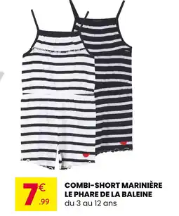 Stokomani LE PHARE DE LA BALEINE Combi-short marinière offre