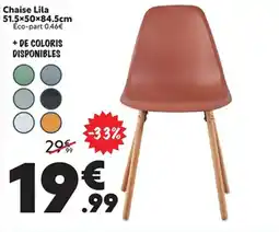Maxi Bazar Chaise Lila 51.5x50x84.5cm offre