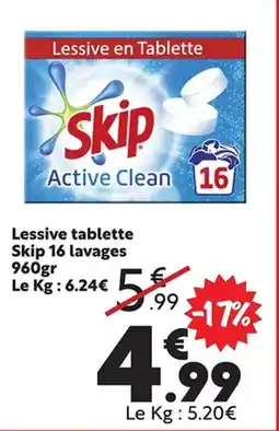 Maxi Bazar SKIP Lessive tablette 16 lavages offre