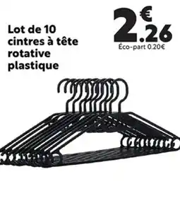 Maxi Bazar Lot de 10 cintres à tête rotative plastique offre