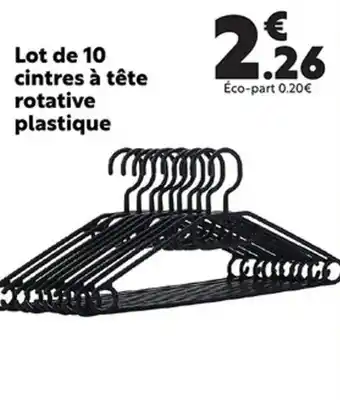 Maxi Bazar Lot de 10 cintres à tête rotative plastique offre