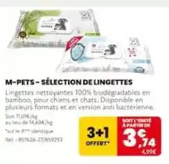 Animalis M-pets - sélection de lingettes offre
