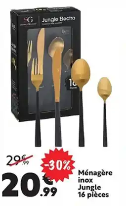 Maxi Bazar Ménagère inox Jungle 16 pièces offre