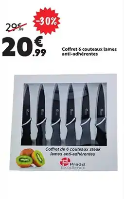 Maxi Bazar Coffret 6 couteaux lames anti-adhérentes offre