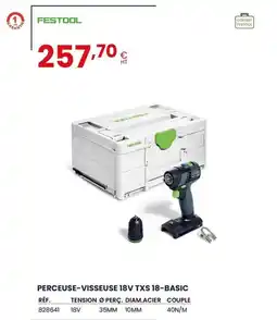 Au Forum du Bâtiment FESTOOL Perceuse-visseuse 18v txs 18-basic offre
